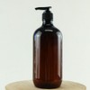DIY Container Amber PET Plastic Bottle with Black Lotion Pump
