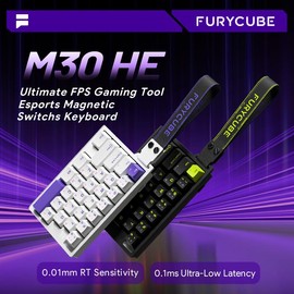 【New】FURYCUBE M30 HE Wired Magnetic Switch Gaming Keyboard,30% layout,RT 0.01,Extreme Response,RGB Backlit,Wired Connection,Wed Driver,8K Returns,E-Sport Gaming Accessories PC Accessories:_M68 HE-Black + Fluorescent Green
