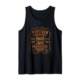 Vintage 4th Birthday Decorations Men Funny 2020 4 Birthday Tank Top