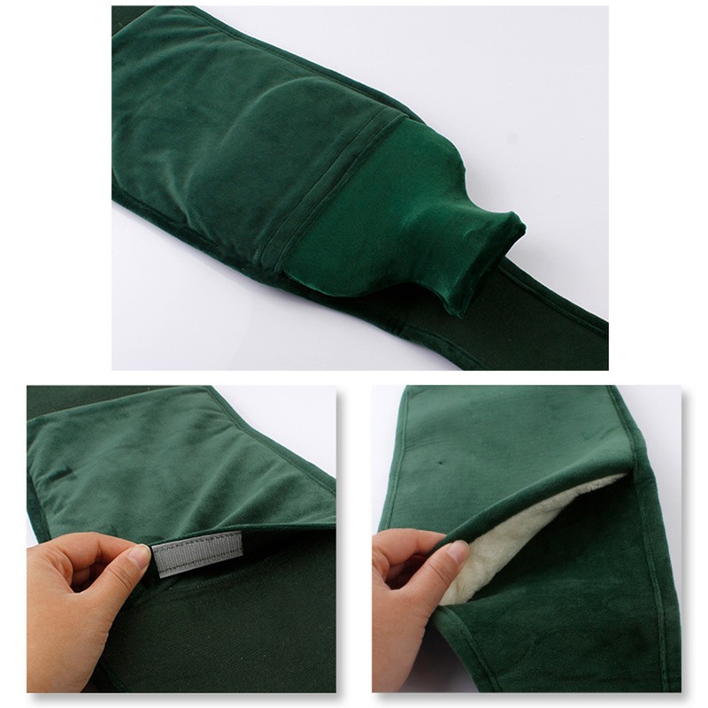 Hot Water Bottle Bag with Warm Plush Waist Cover Belt