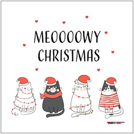 Xmas Card from the Cat | Cute Christmas card Pet Cats | Happy Feline Pussycat Kitten