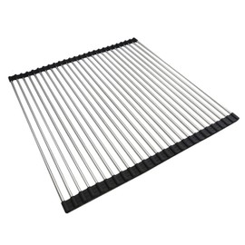 Ahyuan Roll up Dish Drying Rack Over The Sink Kitchen Roll up Sink Drying Rack Portable Dish Drainer Foldable Dish Drying Rack (Black, 20.5''X19.7'')