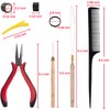 Duufin Hair Extensions Tools Kit 500 Pcs Black Micro Ring