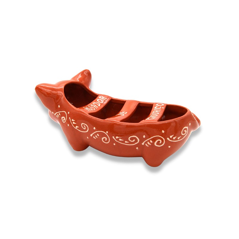 Traditional Portuguese Pottery Terracotta Clay Sausage Roaster Pig Made in