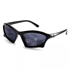 Street Knitted Cool Sport Trendy Wrap Around Fashion Y2K Bat Shades Rave Men Women Sunglasses