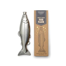 Gentlemen's Hardware Drink Flasks Gift Boxed Stainless Steel Hip Flask, 130 ML, Fish