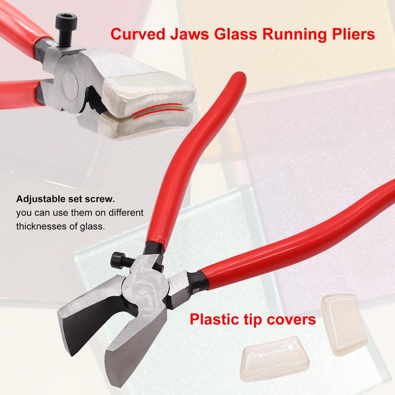 weideer 10pcs Heavy Duty Glass Running Pliers Breaker Grozer Pliers