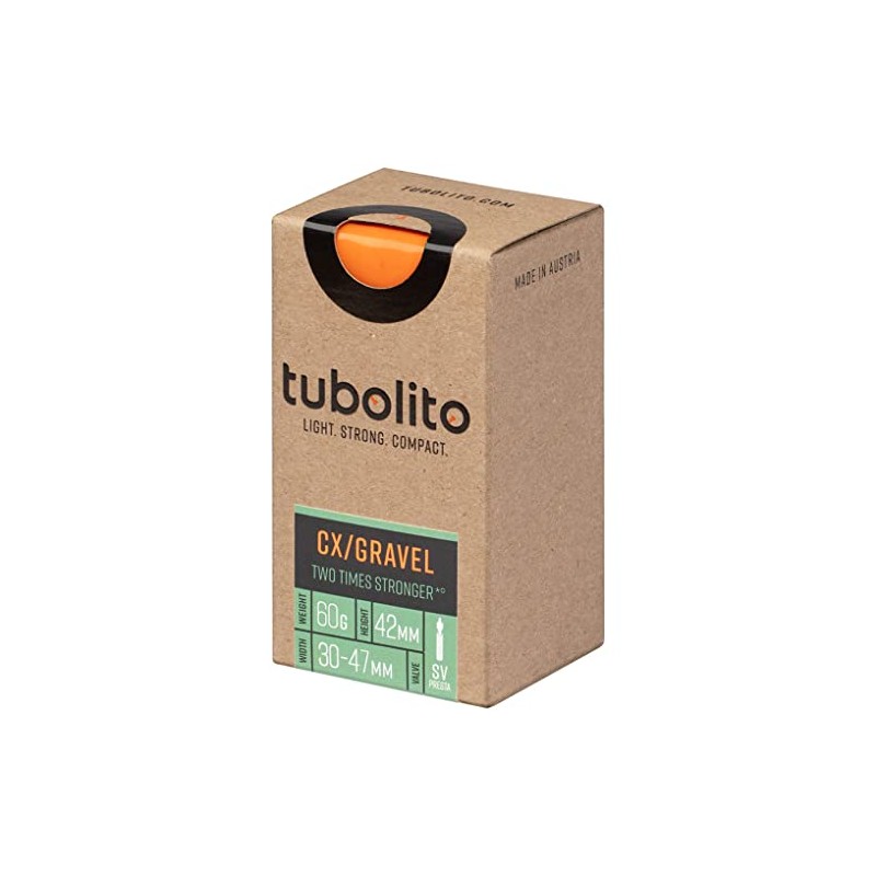 Tubolito Tubo cx/gravel 700 x 30-47mm, 42mm Presta Valve, Orange