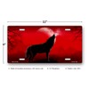 Howling Wolf on Red License Plate
