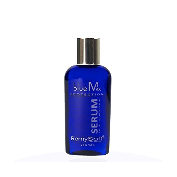 RemySoft blueMax Protective Silicone Serum - Safe for Hair Extensions, Weaves and Wigs - Salon Formula Serum 2oz