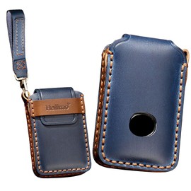 KUNIO Car Key Protective Case Fits Mazda 3 Alexa CX-4 CX-5 MX5 CX-8 CX-9 CX-30 CX30 2019-2022 Leather Key Case Key Case Key Ring 3 Buttons Blue