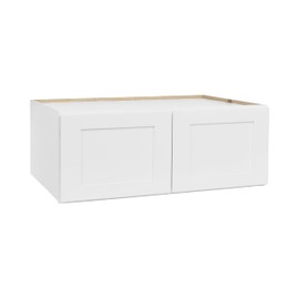 ONESTOCK White Shaker Wall Cabinet - Ready to Assemble, Perfect for Kitchen, Laundry, and Bathroom Storage - 36”W x 18”H x 12”D