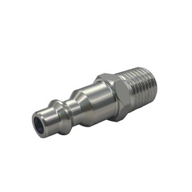 Beduan 1/4 NPT Air Hose Adapter Fittings Stainless Steel 1/4 MPT Male Threaded Air Compressor Plug Universal Industrial I/M Type D(Pack of 2)