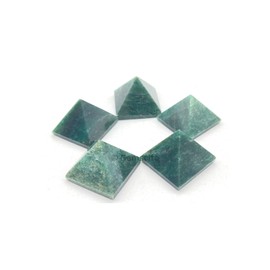 GEMSCITE Green Mica Zade - 1" Pyramids Crystal Reiki Vaastu Healing Stones, Meditation, Chakra Balancing & Crystal Pyramids Grid - 25 mm