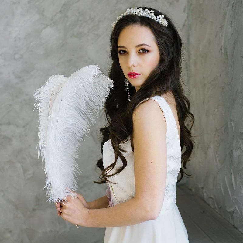 PATIKIL 30 Pcs Natural Ostrich Feathers Bulk 8-10 Inch/ 20-25