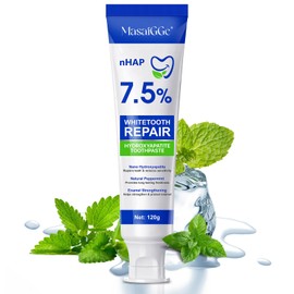 Hydroxyapatite Toothpaste,7.5% Hydroxyapatite,Fluoride-Free,Mint Flavor - Gentle Whitening, Freshens Breath, Strengthening Teeth Structure, Prevents Cavities 4.23oz (120g)