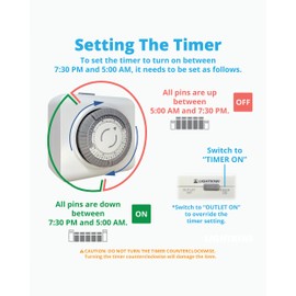 Lightkiwi Q6914 Mechanical Timer for Low Voltage Landscape Lighting Transformer