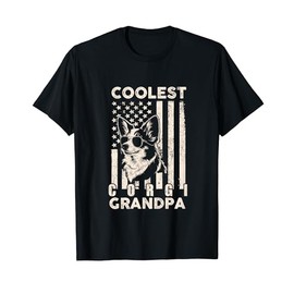 Coolest Corgi Grandpa Vintage American Flag Funny Dog Lover Men Women Kids T-Shirt