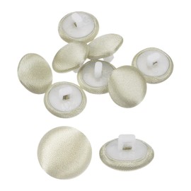 sourcing map 10pcs Satin Buttons 0.5" (12.5mm) Smooth Satin Covered Round Tuxedo Buttons with Shank Cloth Buttons for Bridal Wedding Dress Blouse Suits DIY, Dark Beige