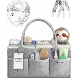 PUTSKA Baby Diaper Caddy Organizer Nursery Basket Set Baby Basket Gift Registry Baby...