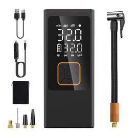 Vieshful Tire Inflator Portable Air Compressor with Power Kit, 150PSI Portable Air Pump with Digital Pressure Gauge, LED Light, Car Accessories, Cordless Tire Inflator for Car, Motorcycle, Bike, Ball