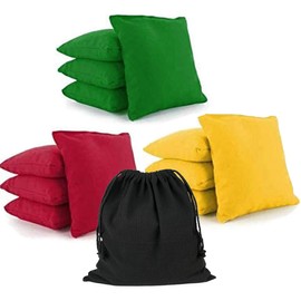 TINDTOP 100g/3.5oz Bean Bags for Tossing, 12 Pack Cornhole All-Weather Outdoor Toss Gaming Colorful Canvas Bean Bags Carnival Games Kids Beanbags Throwing Games for Kids
