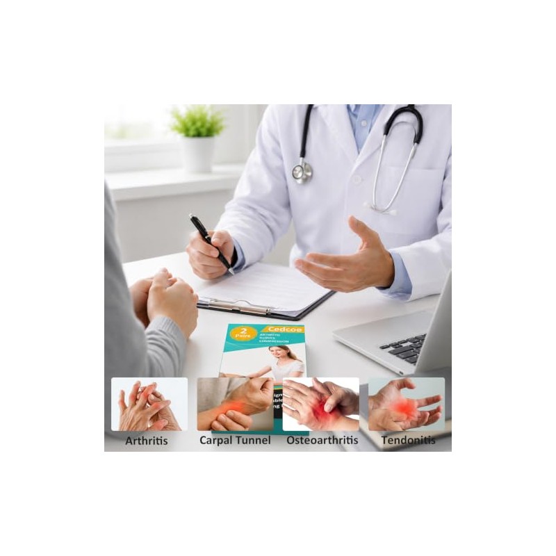2 Pairs Rheumatoid Arthritis Compression Gloves, Pink, M