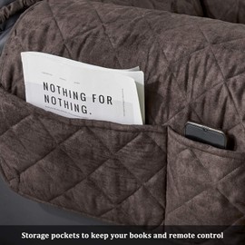 STONECREST Recliner Chair Cover Waterproof - Microsuede Recliner Slipcover for Pets, Recliner Cover Stay in Place (Chocolate, Recliner 23" Regular)