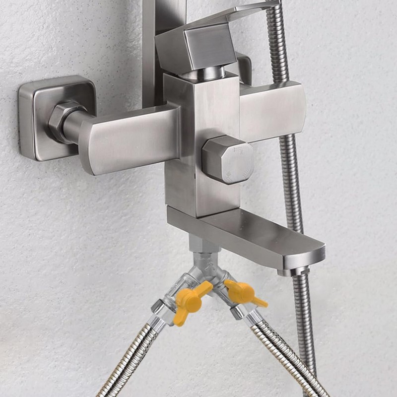 Joywayus Nickel Plated Brass G1/2" 3 Way Shower Diverter Valve,