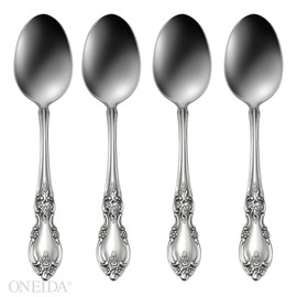 Oneida Louisiana Fine Flatware Dinner Spoons, Set of 4, 18/10 Stainless Steel