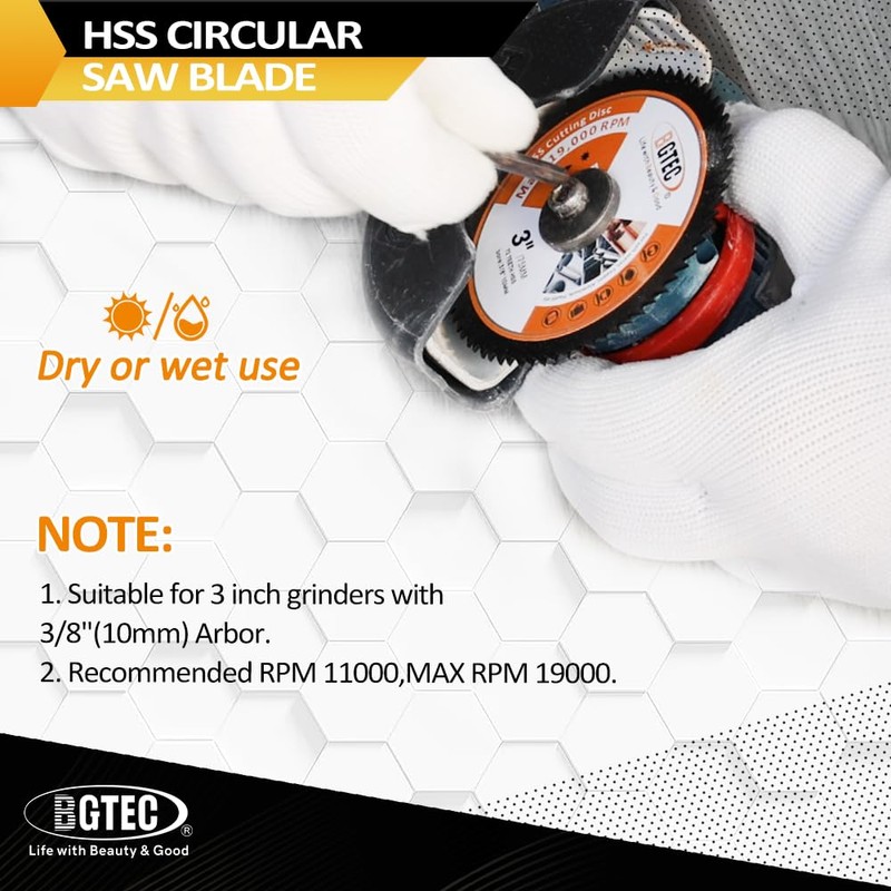 HSS Circular Saw Blade -BGTEC 5pcs 75mm/3" 72T 10mm Bore