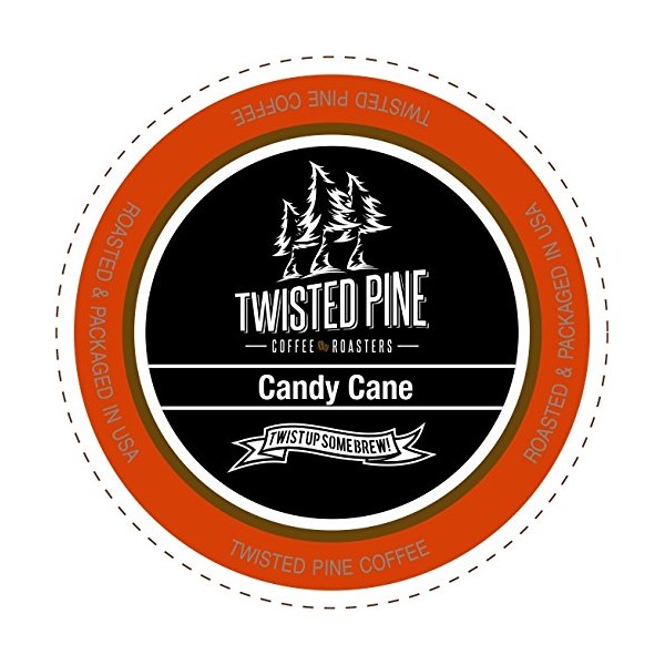 Twisted Pine Coffee Candy Cane, Flavored Coffee, Single-Serve Cups for Keurig K-Cup Brewers, 12 Count