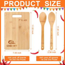 FoldTier 15 Pcs Chili Cook off Prizes Include 3 Chili Cook off Apron,3 Chef Hats,3 1st 2nd 3rd Trophies,3 Cutting Boards with 3 Handle Spoons for Men Women Festivals Decorations