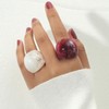 Resin Chunky Rings for Women Multicolor Acrylic Plastic Rings Set