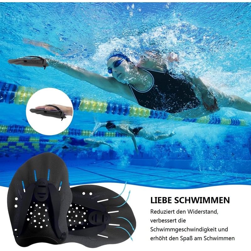 KOMUNJ 1 Pair Hand Paddles for Swimming, Swimming Paddles with