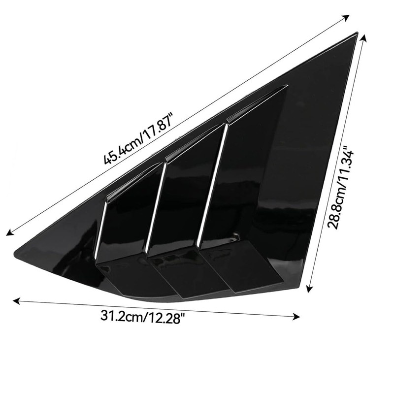 Car Rear Window Louvers, Gloss Black Rear Window Blinds Shutter