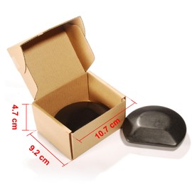 Master Massage 3/4 Round Basalt Hot Stone, Three Quarter Rock Guasha Tool for Massage Therapy, 2 Piece/Pack (Black)