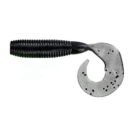 Yamamoto Gary Single Tail Grub 4", Smoke w/ large black