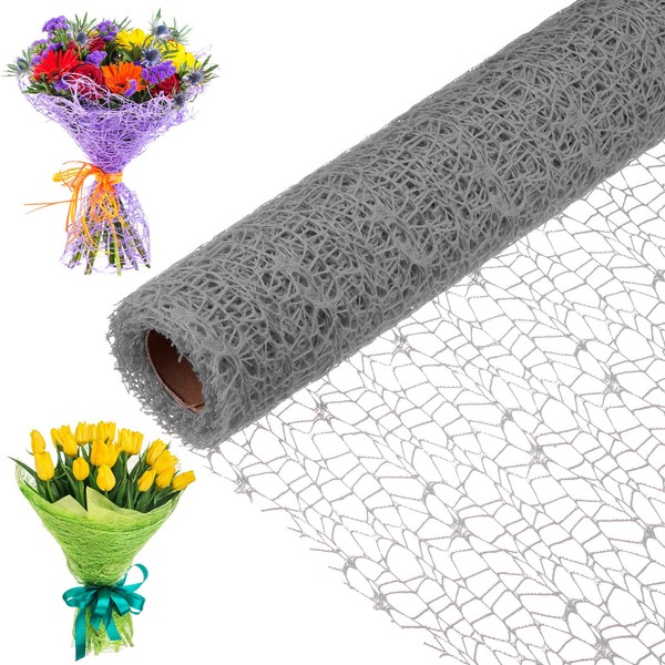 M METERXITY 1-Roll Jacquard Net Mesh Flower Wrapping Paper,180 Inch