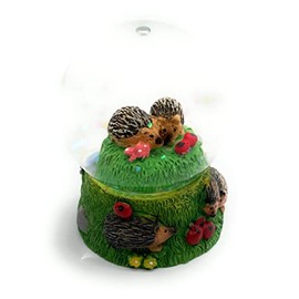 Onwomania Hedgehog Spiked Animal Height 6.5 cm Snow Globe Glitter Ball Shake Ball Multicoloured