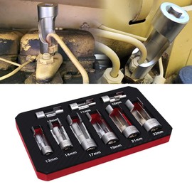 RYANSTAR RACING Professional Diesel Fuel Line Wrench Set – 3/8" & 1/2" Drive, 10-22mm Sockets for Injector Lines, Glow Plugs, Turbo Sensors & Tight Spaces