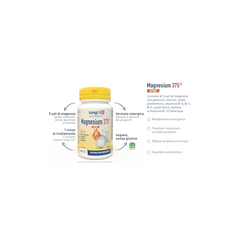 LongLife Magnesium 375® Sport | Energia e funzione muscolare |