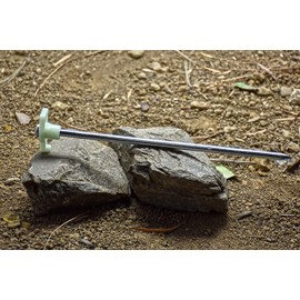 Pack of 4-10” Metal Tent Peg Glow in The Dark Plastic Stopper Stake Stop Anchor