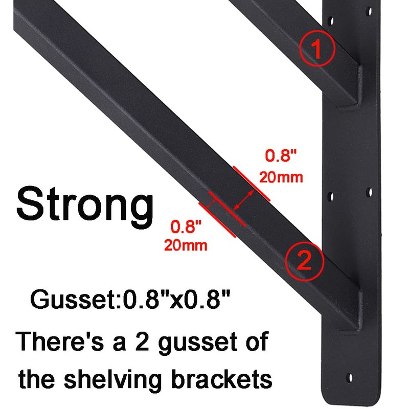 Wdwlbsm 2Pcs Heavy Duty Shelf Bracket Countertop Support Brackets 16"x12"