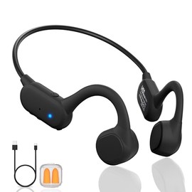 Auriculares de conducción ósea – Auriculares inalámbricos Bluetooth 5.4 con micrófono, IPX5 a prueba de sudor, batería de 12 horas de duración para ci