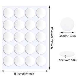 JANYUN 280 Pcs Double Sided Sticky Dots Removable Round Putty Clear Double Sided Tape for Crafts No Trace Sticky Tack Adhesive Tape (35 mm)