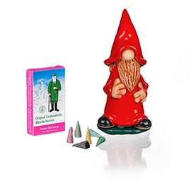Crottendorfer Incense Cones Ceramic Incense Figure Red in Gift Box Including 1 Pack Colourful Mix Incense Cones Size M (Pack of 24)
