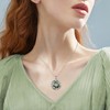 ONEFINITY Compass Necklace Sterling Silver Celtic Knot Moss Agate Necklace