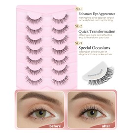 Onlyall Clear Band Lashes Natural False Eyelashes C Curl Lashes Fake Eyelashes Natural Lashes H18