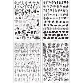 Finger Angel Placas Estampadoras 4pcs Nail Art Con Organizador Xl11-14